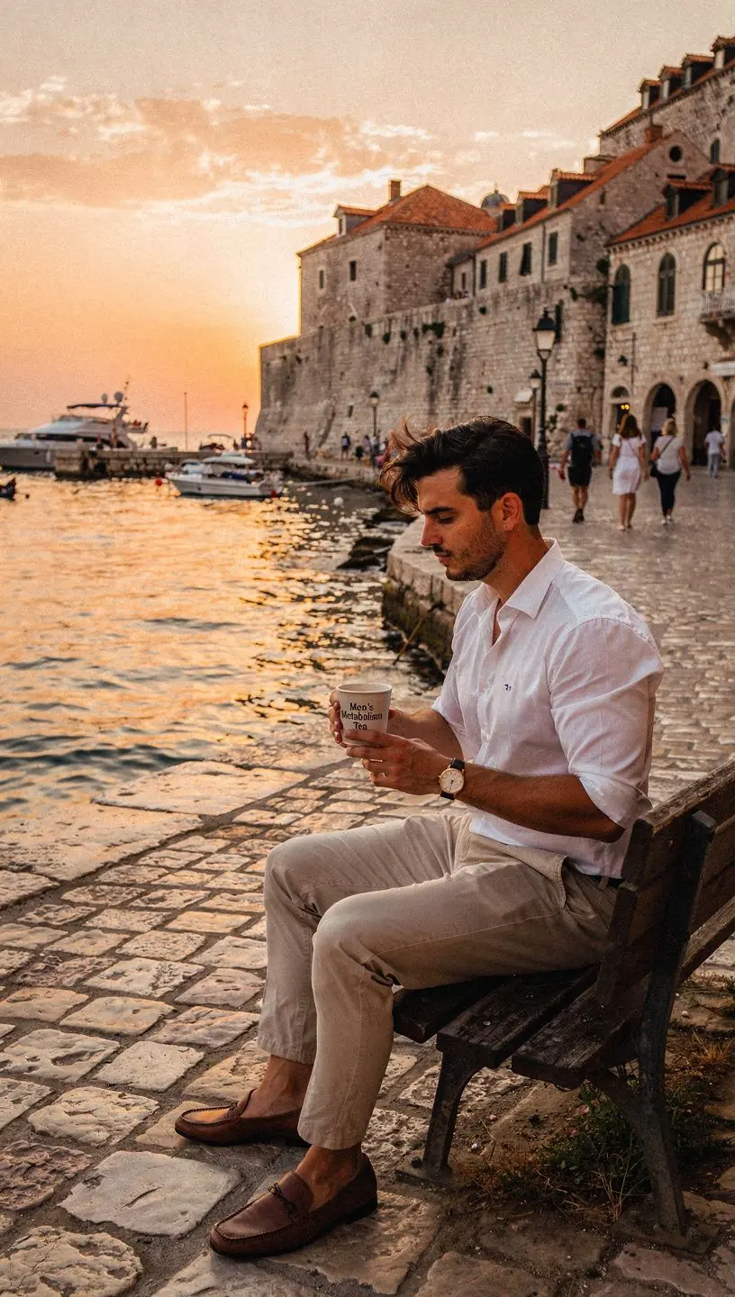 Osoba koja pije zeleni čaj nakon vježbanja u teretani.