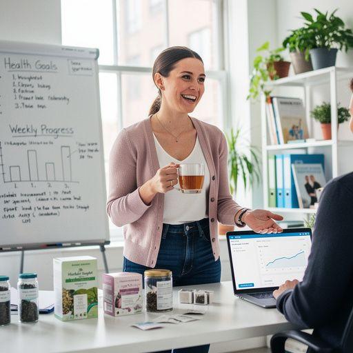 Čaj od zelenog čaja s cayenne paprom poslužen uz zdrave grickalice.